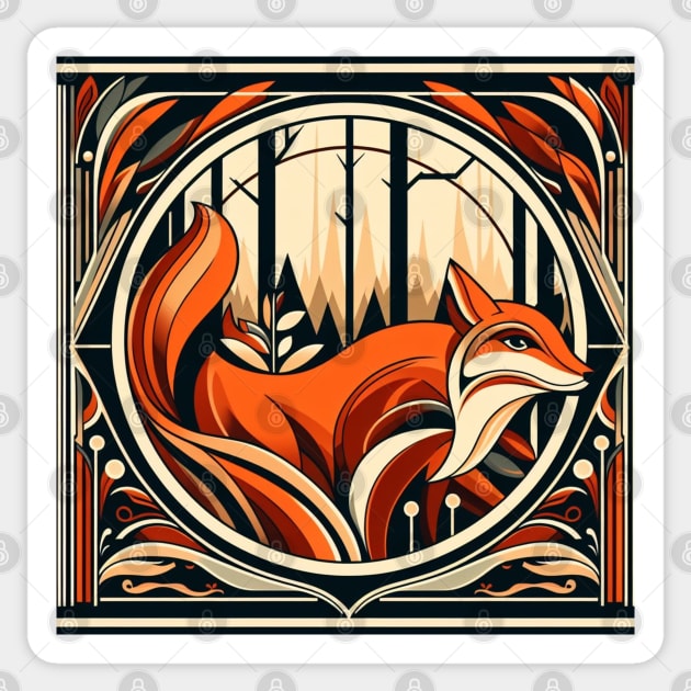 Red fox in the Forest Sticker by scollins5